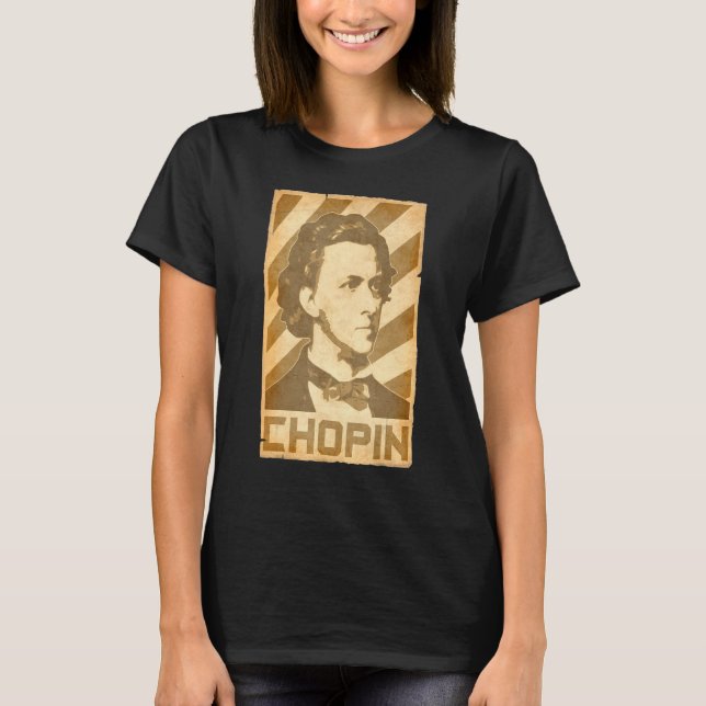 Camiseta Frederic Chopin Vintage Torn Poster (Frente)