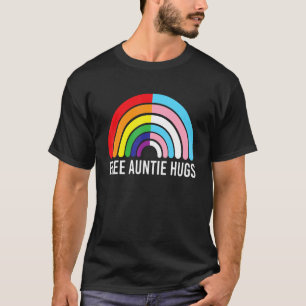 Camiseta Free Auntie Hugs Rainbow Transgender Flag Lgbtq Ga