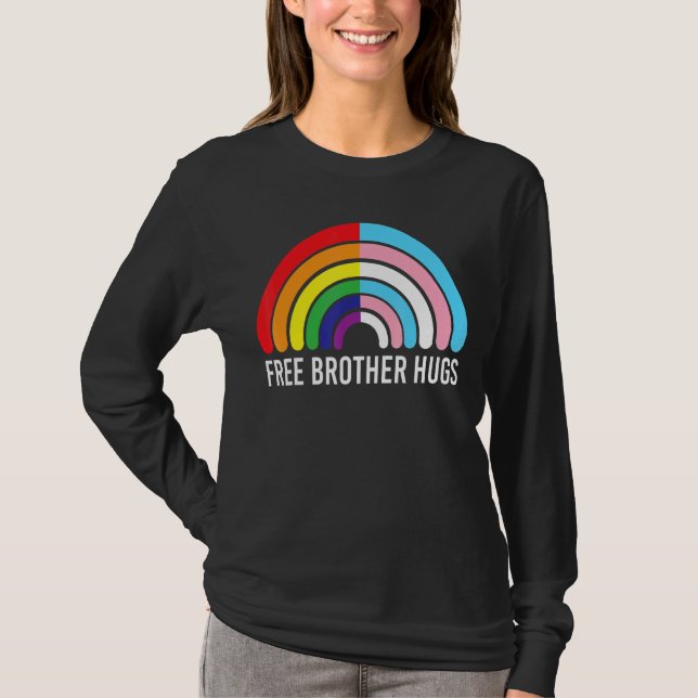 Camiseta Free Brops Rainbow Transgender Flag Lgbtq G (Frente)
