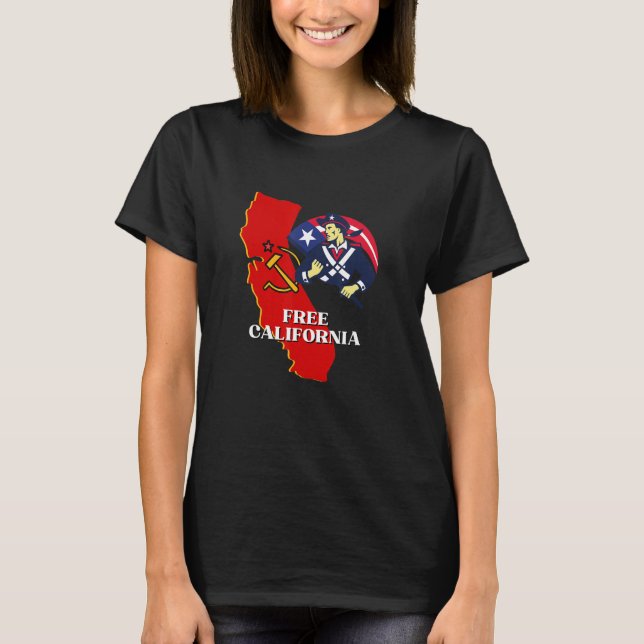Camiseta Free California Conservative USA Patriot for Freed (Frente)