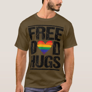 Camiseta Free Dad Hugs LGBTQ Pride Stepfather Daddy Papa