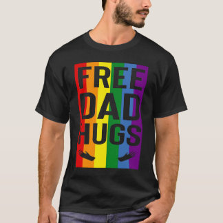 Camiseta Free Dad Hugs Pride Support LGBTQ Gay Rights Proud