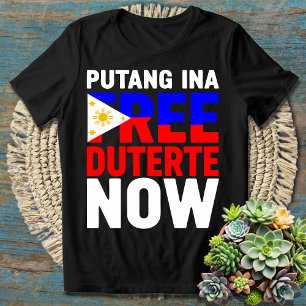 Camiseta Free Duterte Agora eu fico com PRRD Rodrigo Digong