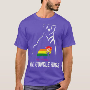 Camiseta Free Guncle Hugs Orgulho gay LGBT Rainbow Men Gay 