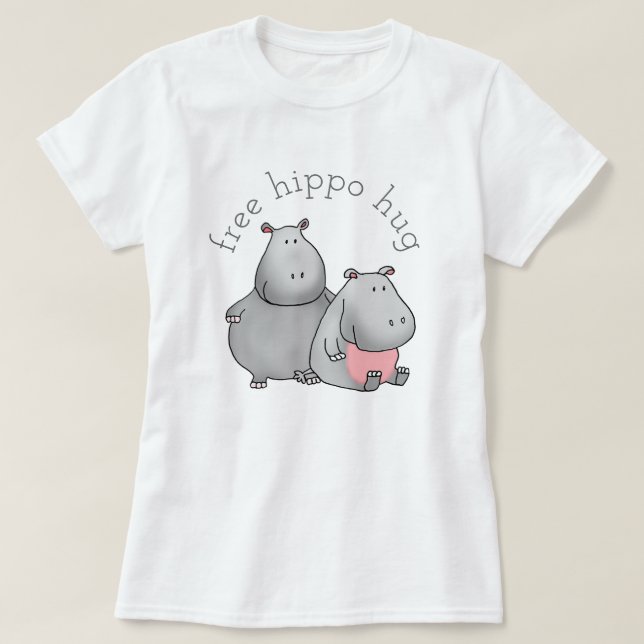 Camiseta Free Hippo Hug (Frente do Design)