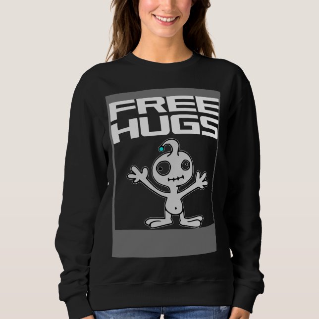 Camiseta Free Hugs  Cute Alien Facehugger (Frente)