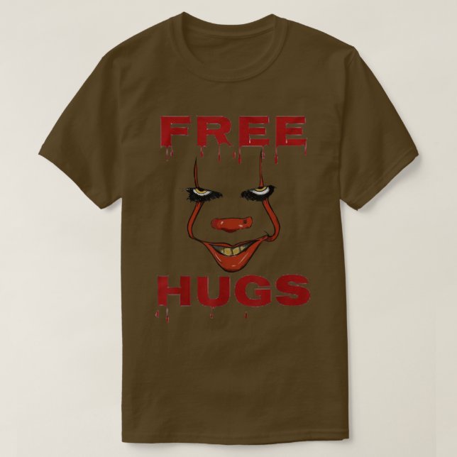 Camiseta Free Hugs Halloween Evil Killer Scary Clown Horror (Frente do Design)