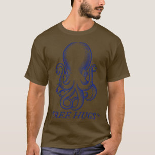 Camiseta Free Hugs Octopus Cephalopold Marine Life Animal O
