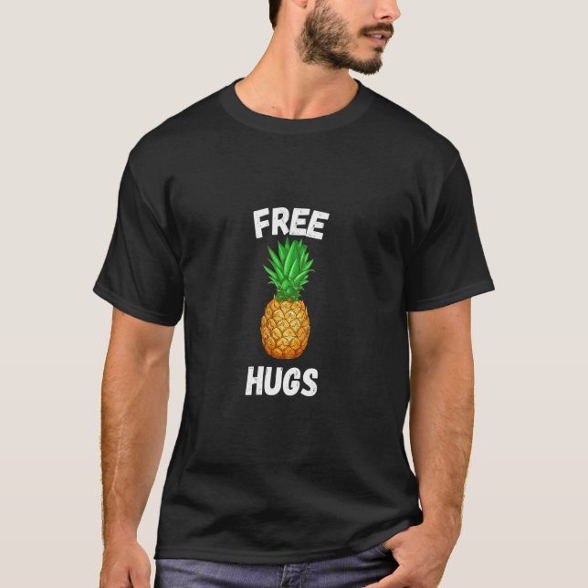 Camiseta Free Hugs Pineapple Spiky Doce Sayings (Frente)