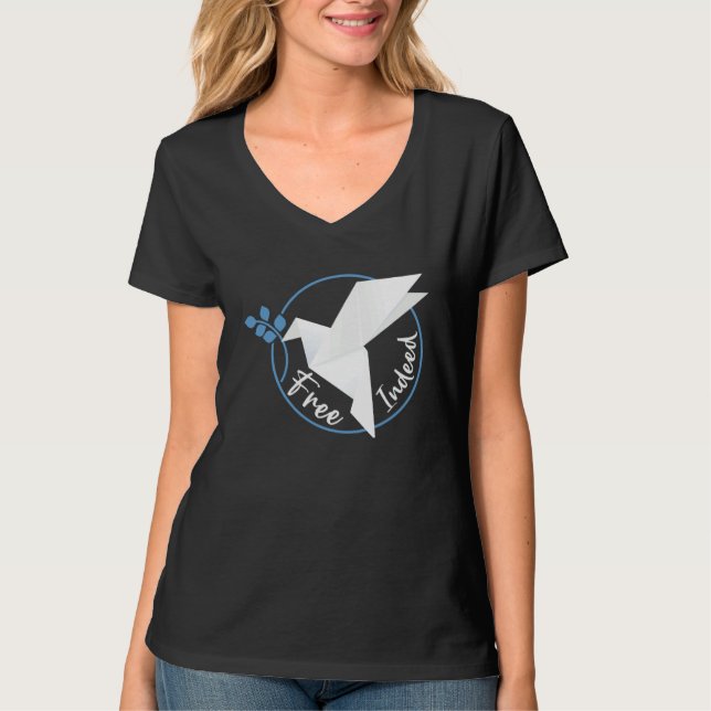 Camiseta Free Indeed Bird Origami Of Paper Folding Origami (Frente)