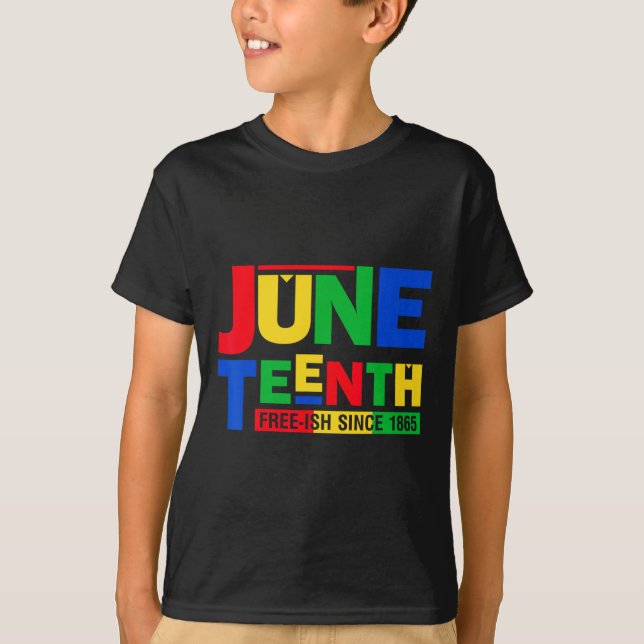 Camiseta Free-ish 1865 Black History Afro American (Frente)