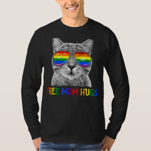 Camiseta Free Mãe Hugs Lgbt Cat Orgulho gay Rainbow