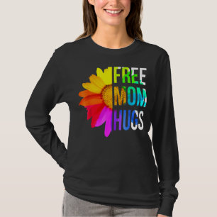 Camiseta Free Mãe Hugs Lgbt Lgbtq Pride Rainbow Daisy