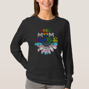 Camiseta Free Mãe Hugs Lgbt Lgbtq Pride Rainbow Sunflower