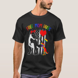 Camiseta Free Mãe Hugs Mamasaurus Dino Rainbow Rex Ally Lgb