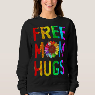 Camiseta Free Mãe Hugs Orgulho gay Lgbt Daisy Rainbow Flowe