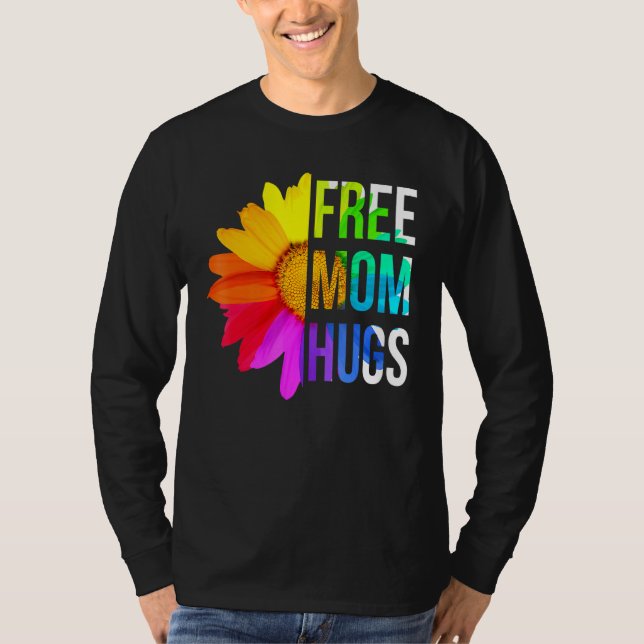 Camiseta Free Mãe Hugs Pride Rainbow Lgbt 2 (Frente)
