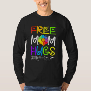 Camiseta Free Mãe Hugs Rainbow Sunflower Lgbt Orgulho gay