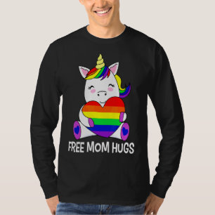 Camiseta Free Mãe Hugs Unicorn Rainobow Gay Lgbt Pride Mon