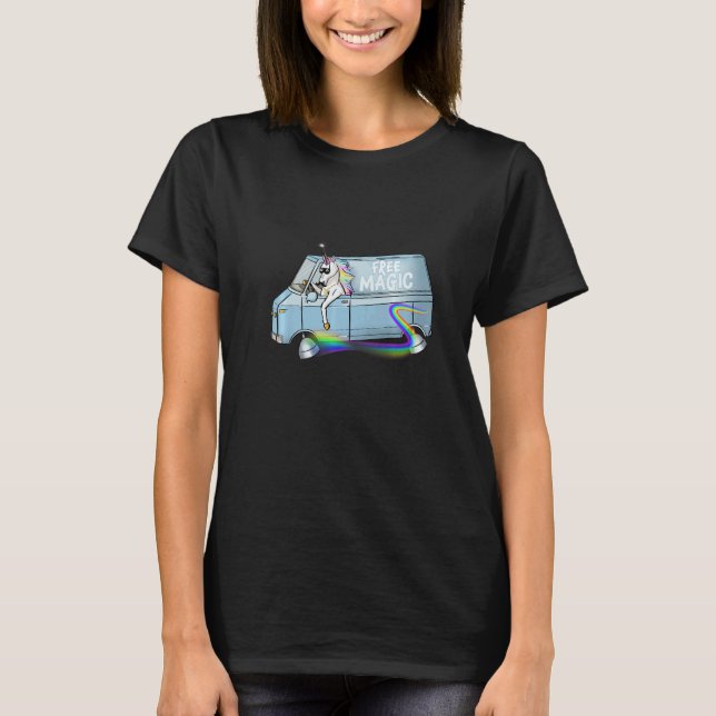 Camiseta Free Magic Unicorn Driver Fantasy Rainbow (Frente)