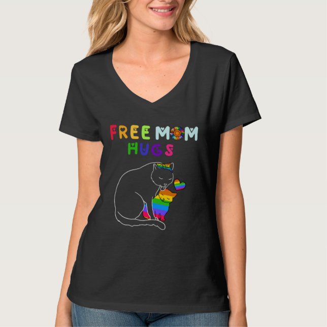 Camiseta Free Mom Hugs Cat LGBT (Frente)