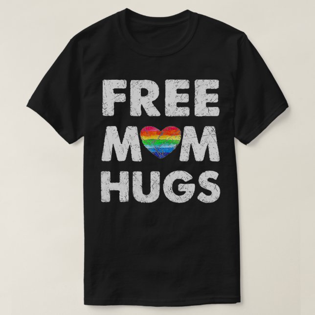 Camiseta Free Mom Hugs , Free Mom Hugs Inclusive Pride LGBT (Frente do Design)
