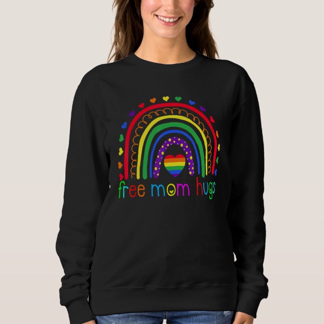 Camiseta Free Mom Hugs Lgbt Flag Gay Lesbian Pride Parades  (Frente)