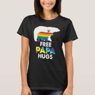 Camiseta Free Papa Hugs Rainbow Bear Lgbt Pride Gay Lesbian