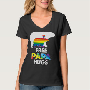 Camiseta Free Papa Hugs Rainbow Bear Lgbt Pride Gay Lesbian
