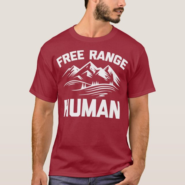 Camiseta Free Range Human Shirt tem graça de dizer sarcasmo (Frente)