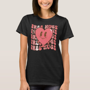 Camiseta Free Retro Hugs Groovy Dia de os namorados Heart L