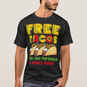 Camiseta Free Tacos Realtor Funny Imóveis Agent T