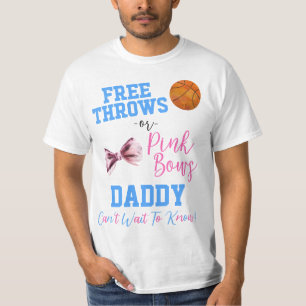Camiseta Free Throws or Pink Bows Basketball Gender Reveal