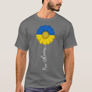 Camiseta Free Ucrânia Sun Flower Suporte Ucrânia I Stand Wi
