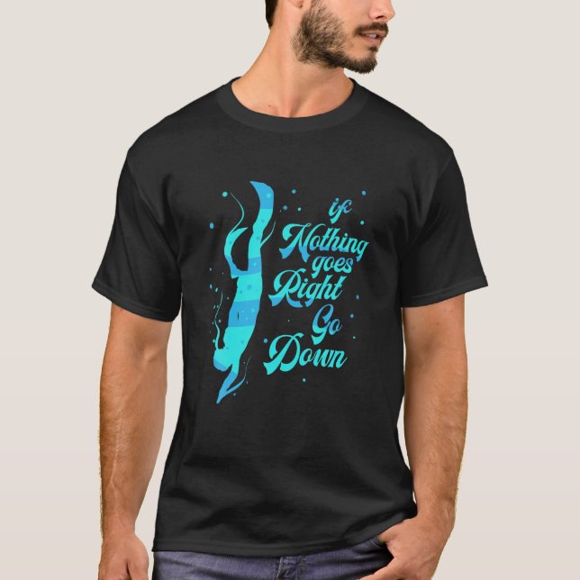 Camiseta Freediver Go Down Diver Diving Freedive Scuba Divi (Frente)