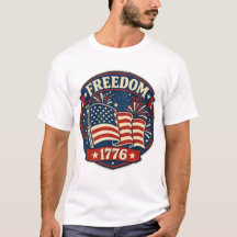 Freedom 1776 American Flag Patriotic Badge