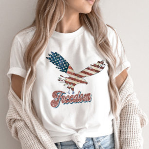 Camiseta Freedom American Eagle 4° de julho Red White Blue