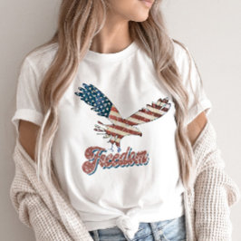 Camiseta Freedom American Eagle 4° de julho Red White Blue