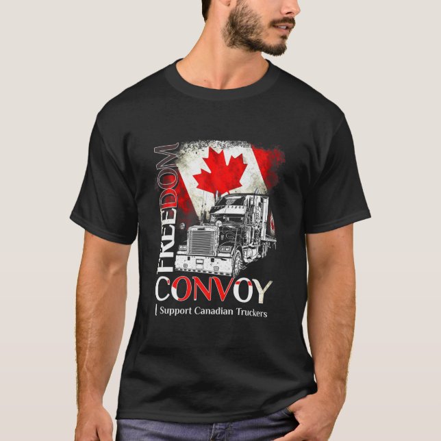 Camiseta Freedom Convoy 2022 I Support Canadian Truckers Ca (Frente)