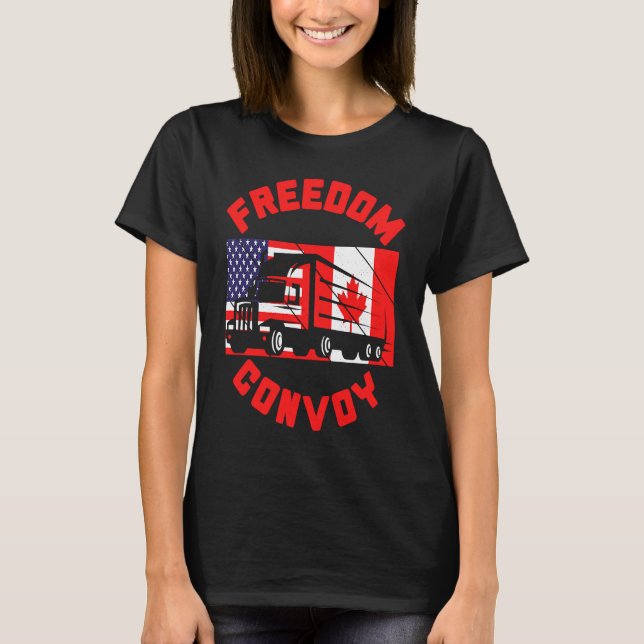 Camiseta Freedom Convoy 2022 Support Canadian Truckers Cana (Frente)