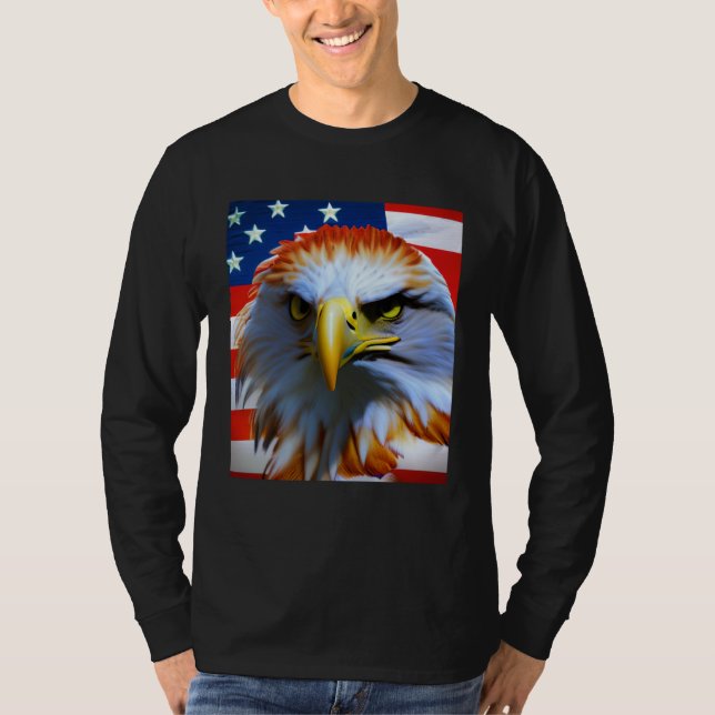 Camiseta Freedom Eagle 4th Of July American Veteran (Frente)