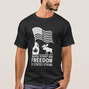 Camiseta Freedom Moose Bandeira Americana Xarope de Bordo 5