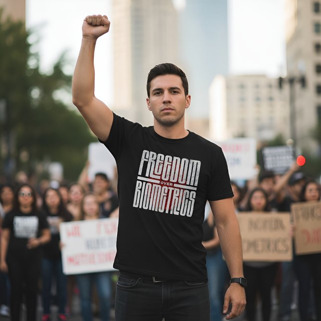 Camiseta Freedom Over Biometrics - Human Rights (Criador carregado)