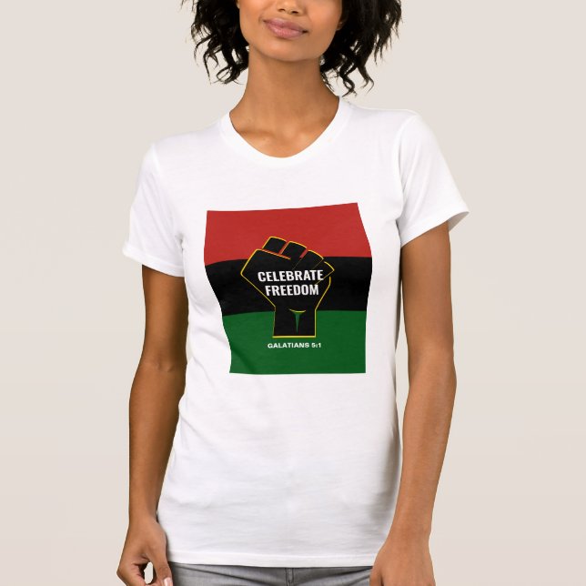 Camiseta FREEDOM Pan-Africano Cristão da Décima Sétima Cami (Frente)