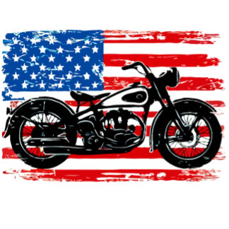Camiseta Freedom Ride: USA Flag com motocicleta