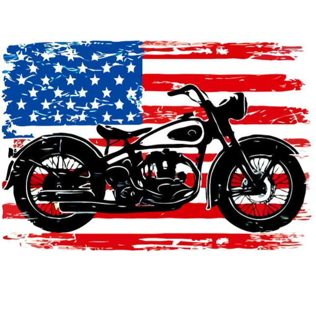 Camiseta Freedom Ride: USA Flag com motocicleta (Freedom Ride: USA Flag with Motorcycle)