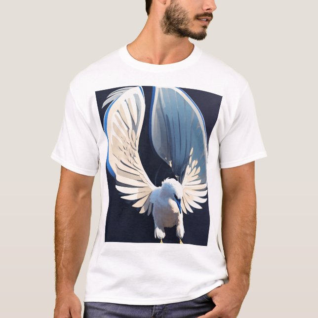Camiseta Freedom Rising Dove Tattoo | Black & White  (Frente)