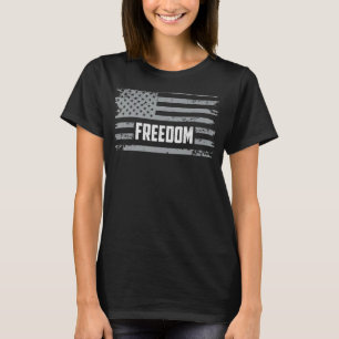 Camiseta Freedom US Flag America Veteran Grandpa Husband Me