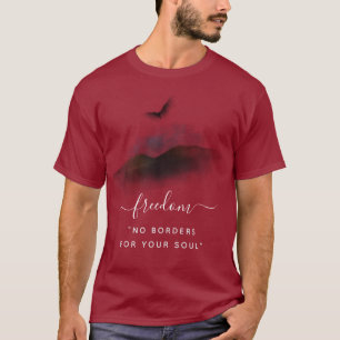 Camiseta Freedom Watercolor Eagle Monges Maroon