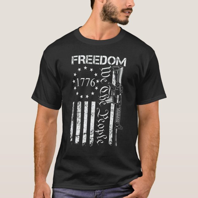 Camiseta Freedom   We The People Ar15 Usa Flag Pro Gun (Frente)